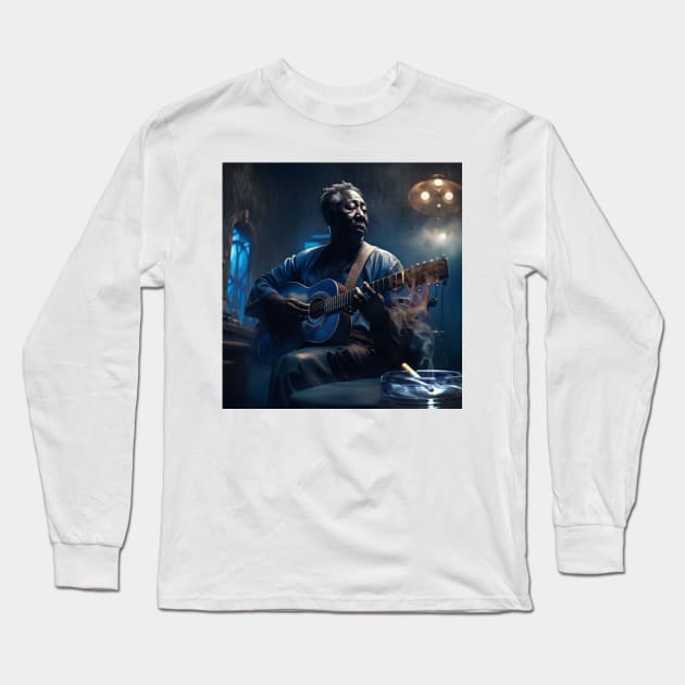 Muddy Waters Blues Musician Long Sleeve T-Shirt by IconsPopArt